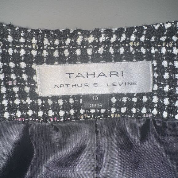 Tahari Jacket Womens 10 Tweed Blazer Old Money Retro Academia Office Speckled - Picture 9 of 12